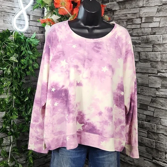 Wildfox Purple Tie Dye Star Sweatshirt -XXL - Picture 3 of 8